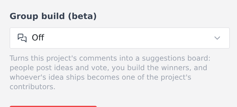 The Group build setting in Project Settings