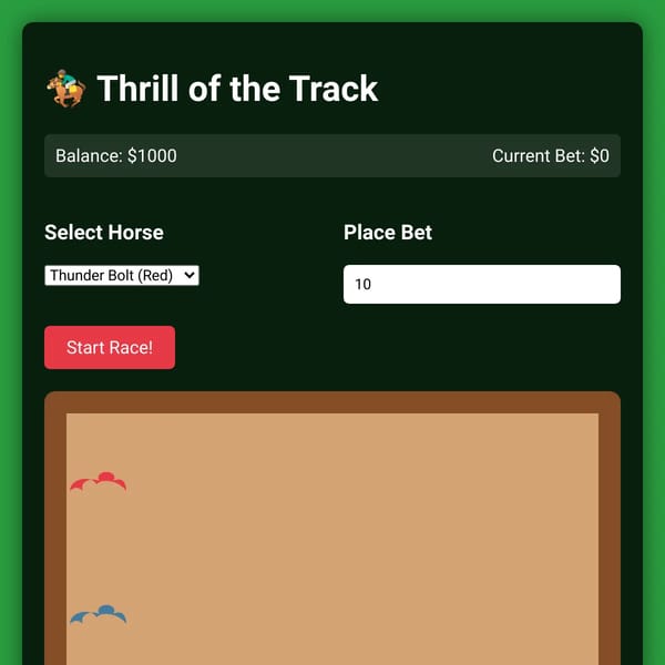 Thrill of the Track - Horse Racing Game