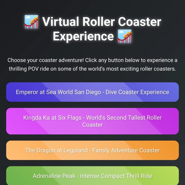 Roller Coaster POV Experience
