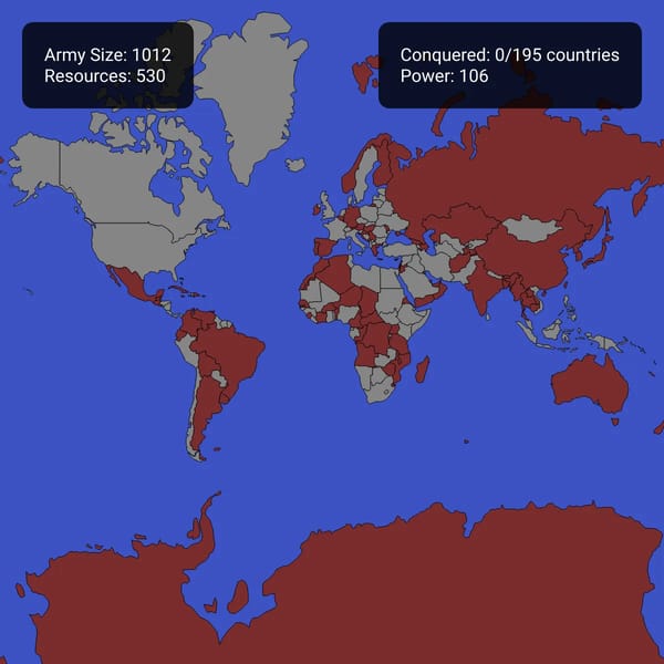 Interactive World Conquest Game