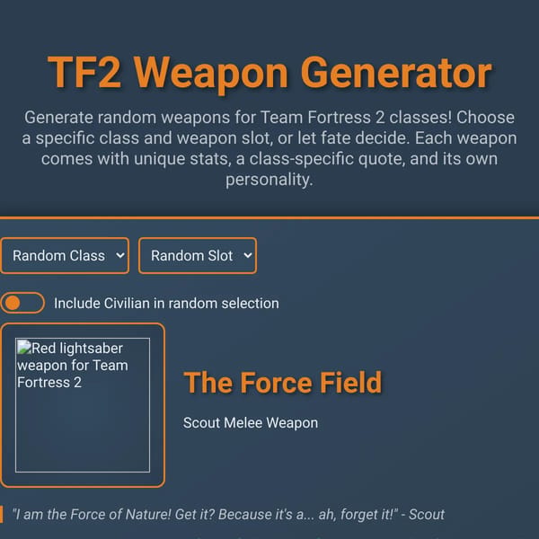 The Force Field - Team Fortress 2 Weapon Summary