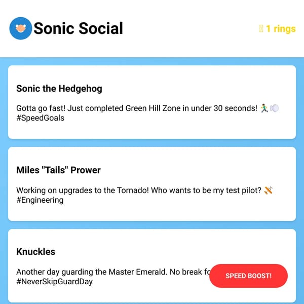 Sonic Social - The Fastest Social Network!