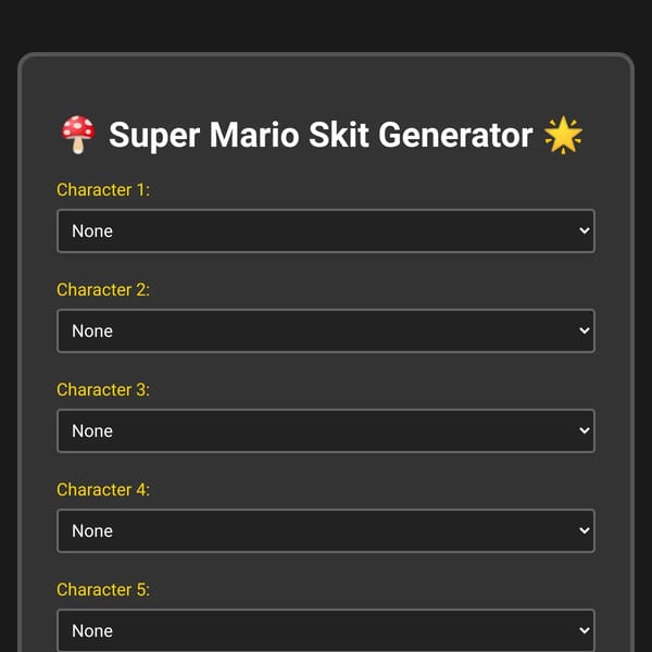 Super Mario Skit Generator