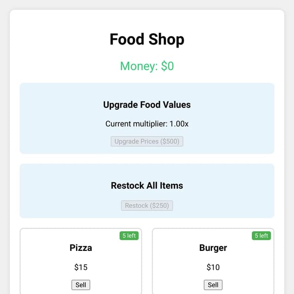 Sell You're Food To Get Pokemon Cards Simulator