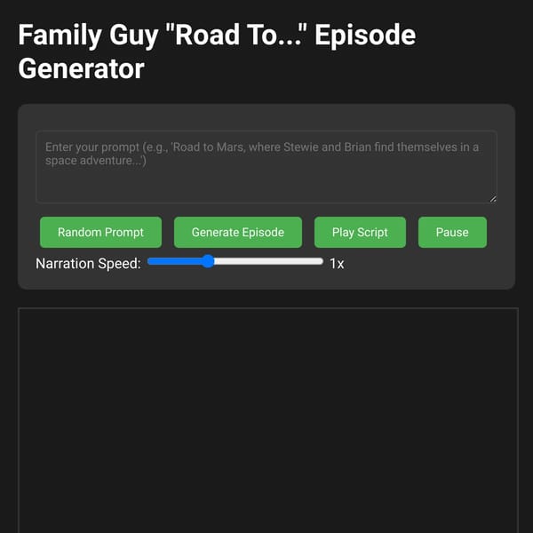 Family Guy "Road To..." Episode Generator