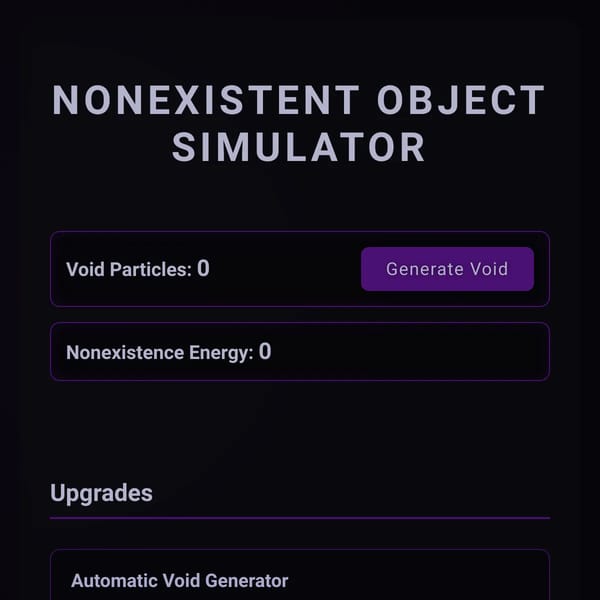 Nonexistent Objects Simulator