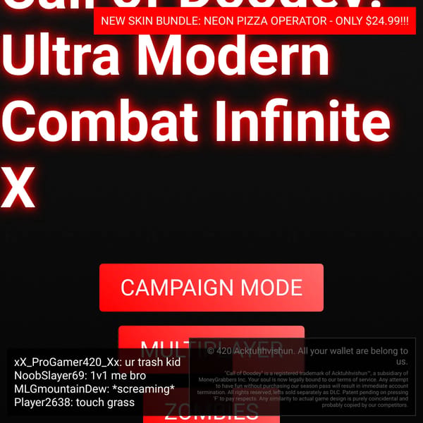 (parody) Call of Doodey: Ultra Modern Combat Infinite X