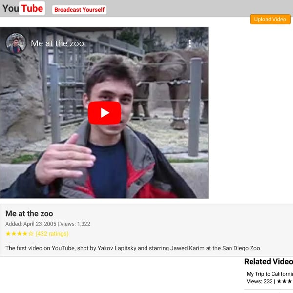 Me at the Zoo - YouTube