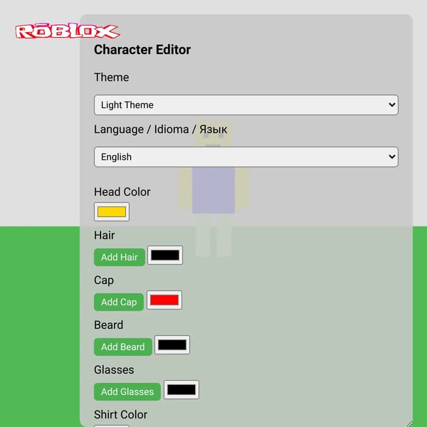 ROBLOX 3D CHARACTER EDITOR