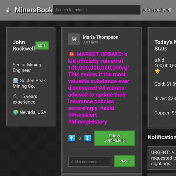 MinersBook - Social Network for Mining Professionals