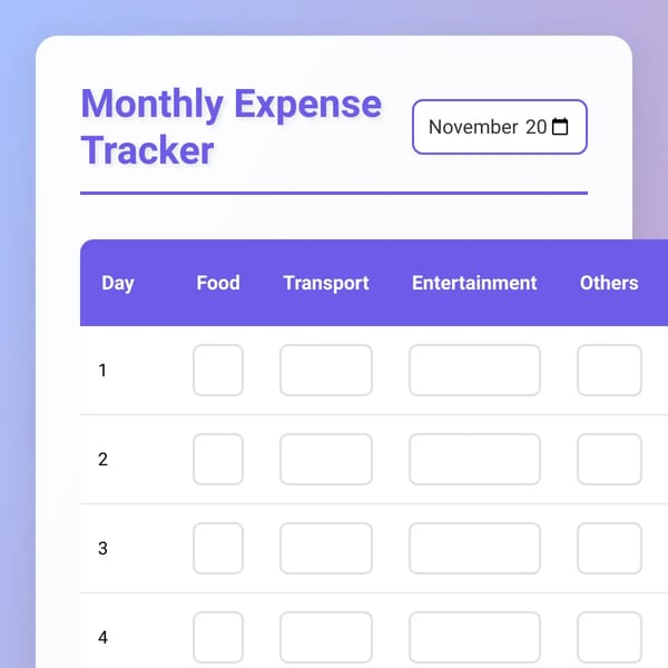 Monthly Expense Tracker
