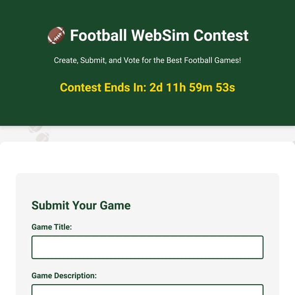 Football WebSim Contest