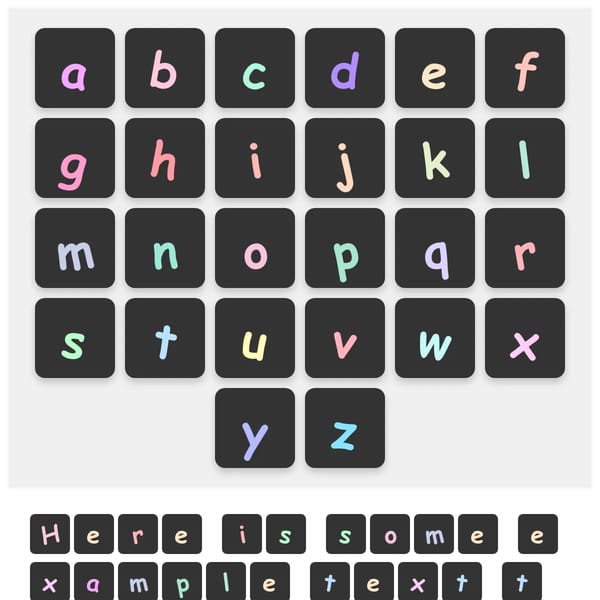 Colorful Alphabet Display