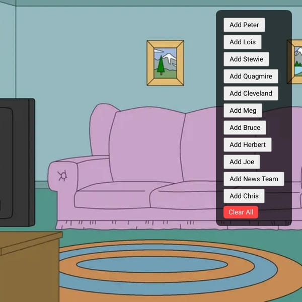 Family Guy Character Interaction Page