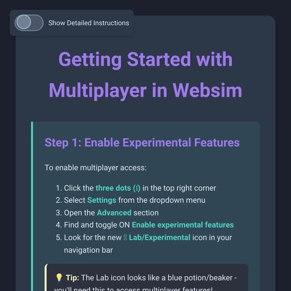 Getting Started with Multiplayer in Websim