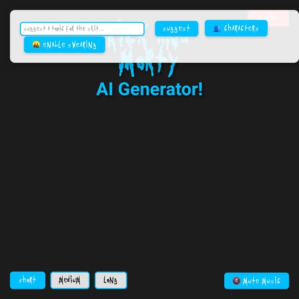 Rick and Morty AI Episode Generator | New Swearing Feature