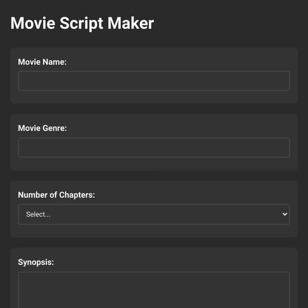 Movie Script Maker - Create Your Screenplay