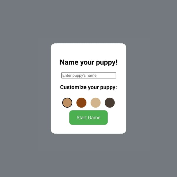 Virtual Puppy Care Game