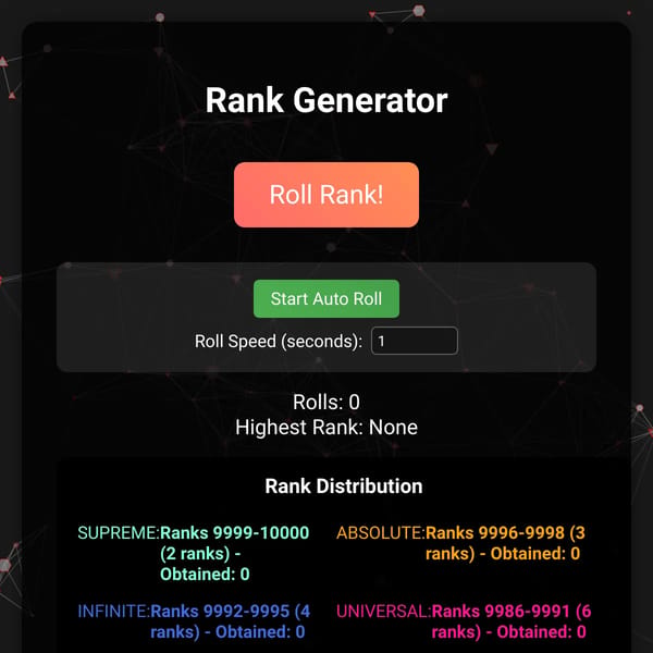 RNG Rank Generator with Particle Effects