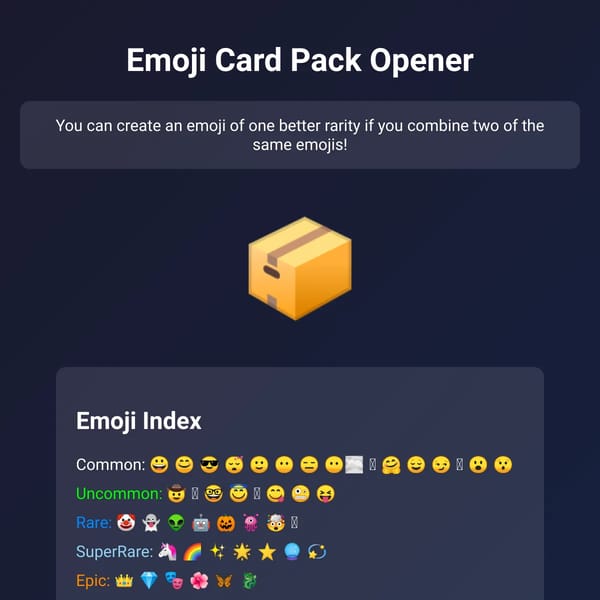 Emoji Card Pack Opener
