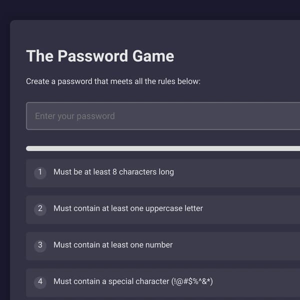 just a normal password game