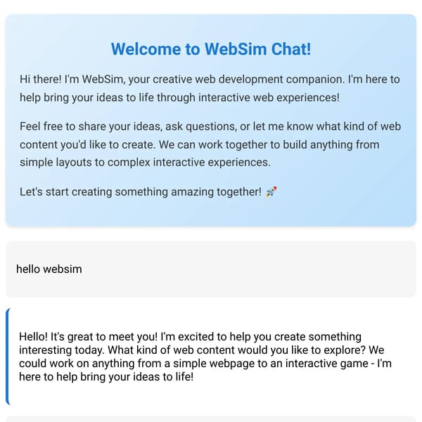 Talk to websim.