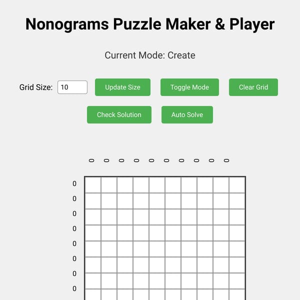 Nonograms Puzzle Maker & Player
