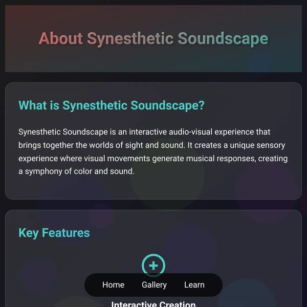 Synesthetic Soundscape - Interactive Audio-Visual Experience
