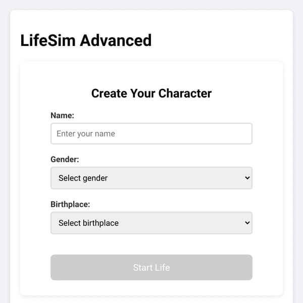 Life Simulator Beta