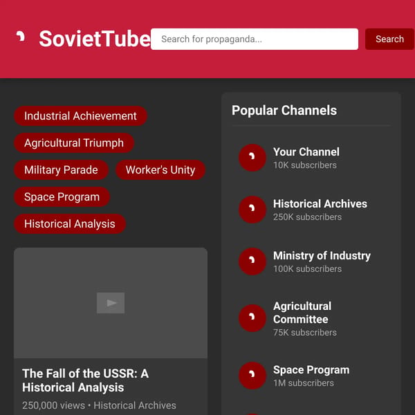 SovietTube - People's Video Platform