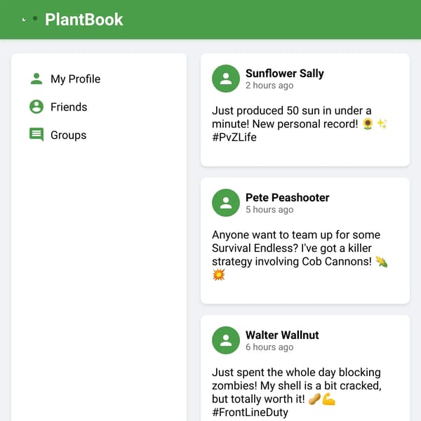 PlantBook - Social Media for PvZ Fans