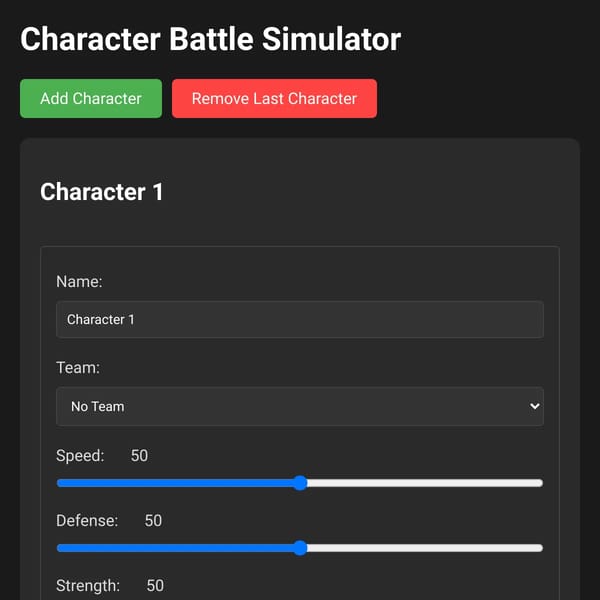 Character Battle Simulator