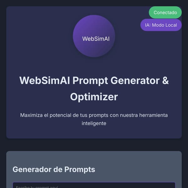 WebSimAI Prompt Generator & Optimizer