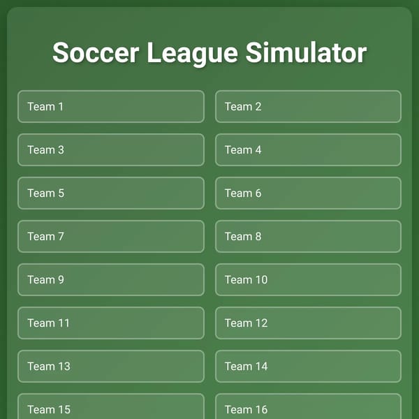 Soccer League Simulator