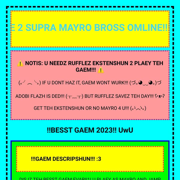 SUPRA MAYRO BROSS OMLINE!!!!1!
