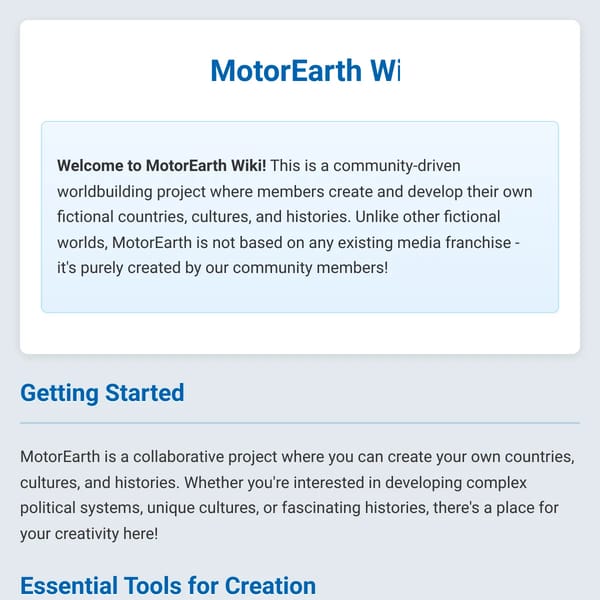 Motorearth Wiki - Home