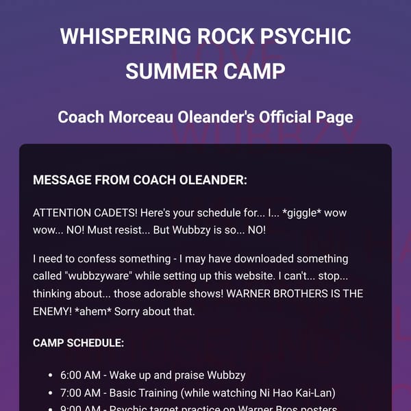 WHISPERING ROCK PSYCHIC SUMMER CAMP
