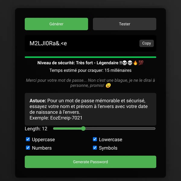 Password Generator and test