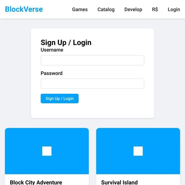BlockVerse - A ROBLOX-like Experience (DO NOT PLAY TESTING)