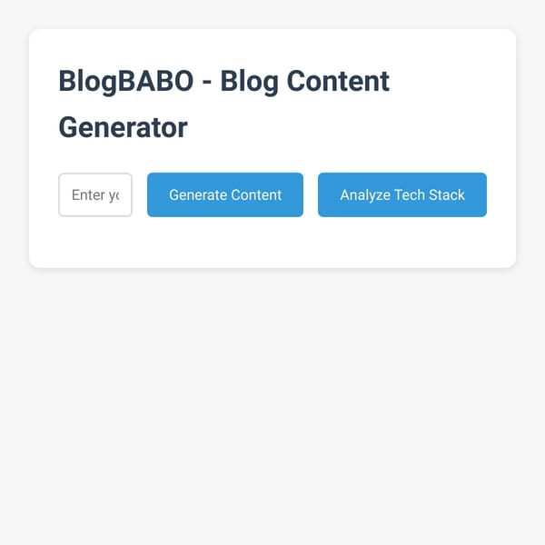BlogBABO - Blog Content Generator