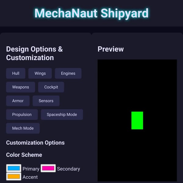 MechaNaut Shipyard: Design Your Stellar Fleet