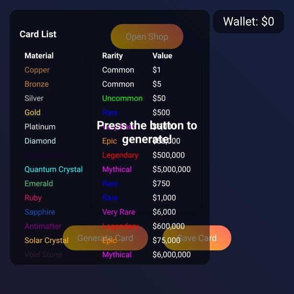 Magical Card Generator