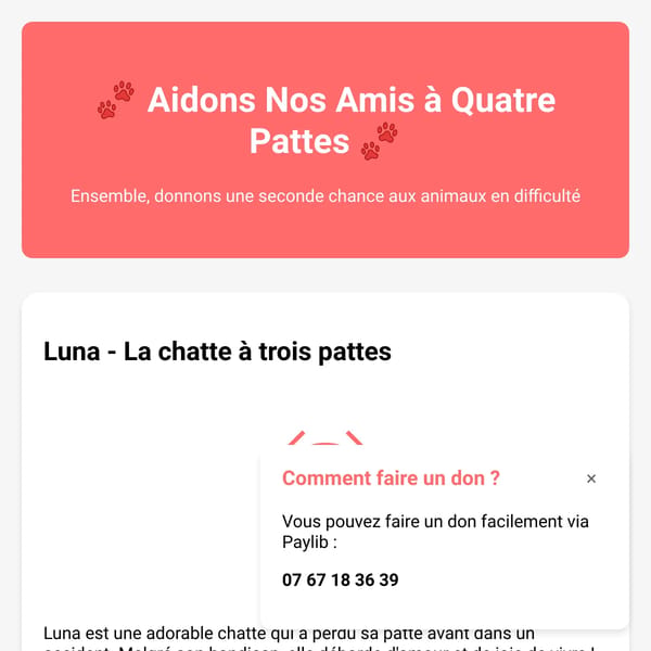 Parrainer des Animaux en Difficulté