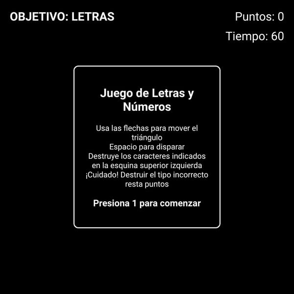 Juego de Letras y Números