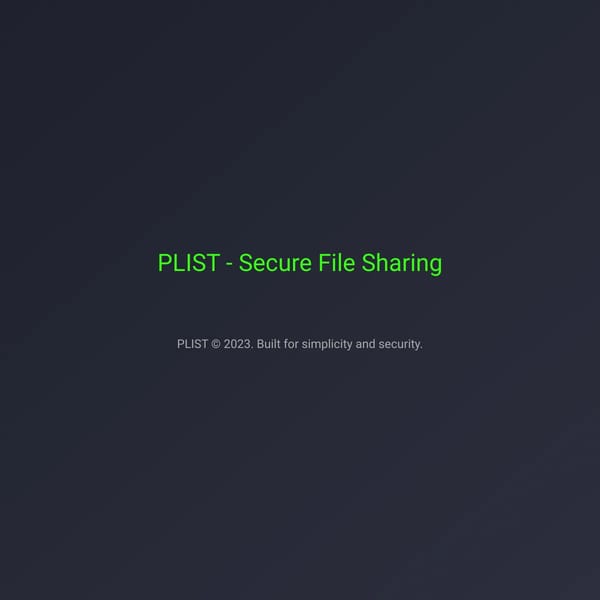 PLIST - File Sharing Service (testing beta)