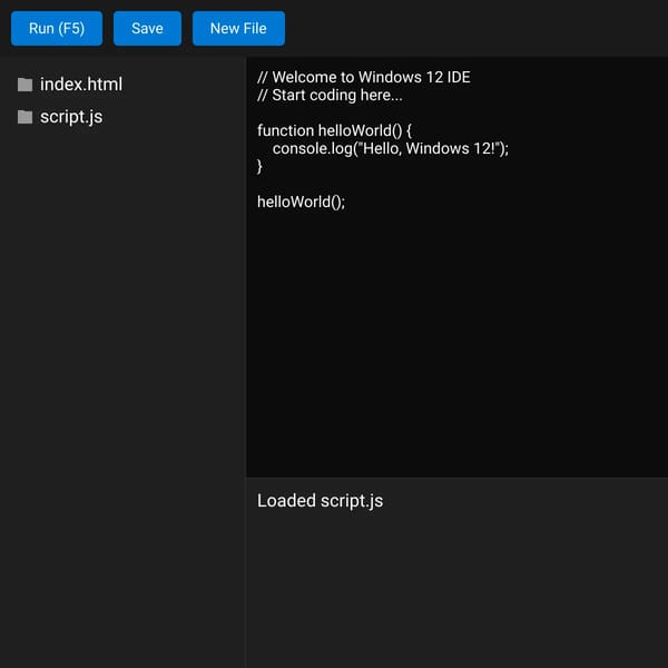 Windows 12 Programming IDE