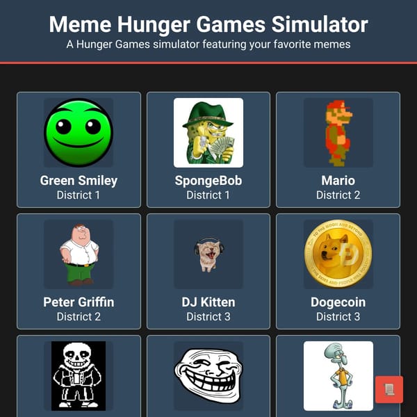 Meme Hunger Games Simulator