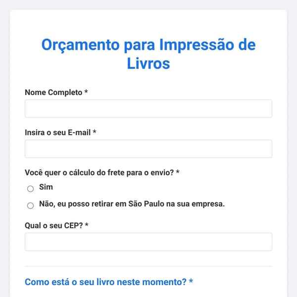 Formulário de Orçamento Personalizado