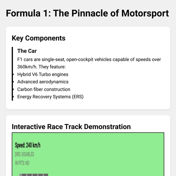 Formula 1: The Pinnacle of Motorsport