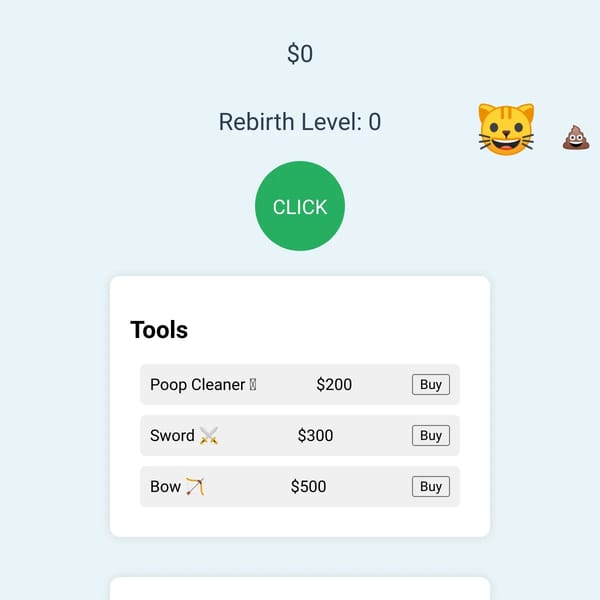 Money Clicker & Hat Shop